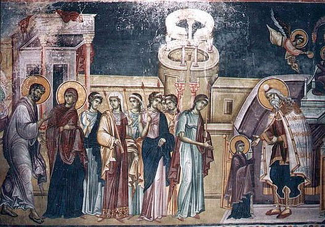 Фреска са сценом Ваведења из манастира Студеница